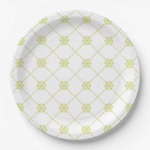 Radiant Christmas gold snowflake elegance Paper Plates