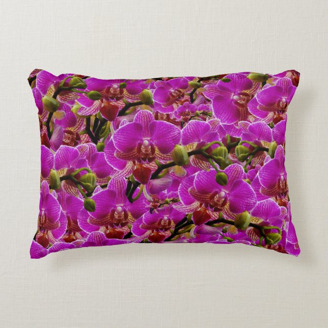 Radiant Clusters: The Magenta Orchid Symphony, Accent Pillow (Front)