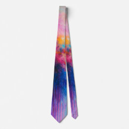 Radiant Color Burst Abstract Art Neck Tie