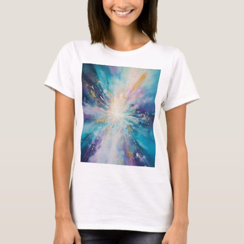 Radiant Cosmic Serenity Sparkling Teal and Laven T_Shirt