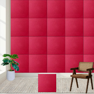 Radiant Crimson Glitter Ceramic Tile