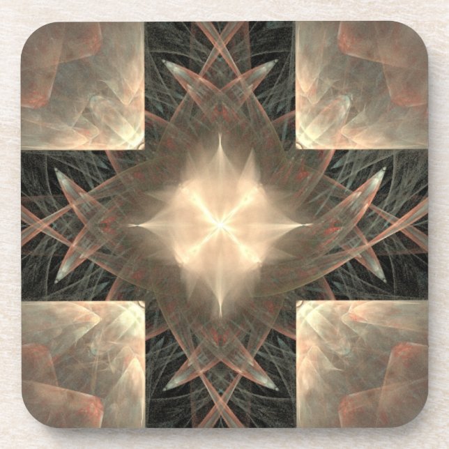 Radiant Cross Beverage Coaster (Front)