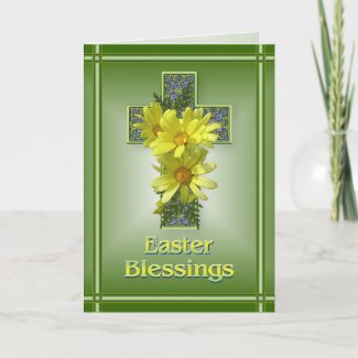 Radiant Cross Easter Blessings Greeting Card