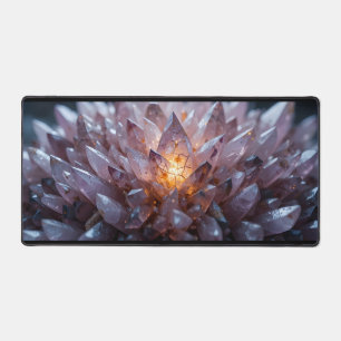 Radiant Crystal Heart Desk Mat