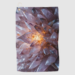 Radiant Crystal Heart Golf Towel