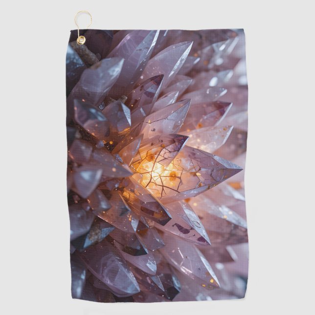Radiant Crystal Heart Golf Towel (Front)
