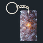 Radiant Crystal Heart Keychain<br><div class="desc">Behold the magnificent beauty of a glowing crystal cluster. At the heart of this stunning formation, a central crystal emanates a warm, golden light, illuminating the surrounding points of pale pink and amethyst-colored quartz. A closer look reveals intricate, web-like fractures within the core, suggesting a deep, contained energy. This mesmerizing...</div>