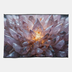 Radiant Crystal Heart Kitchen Towel