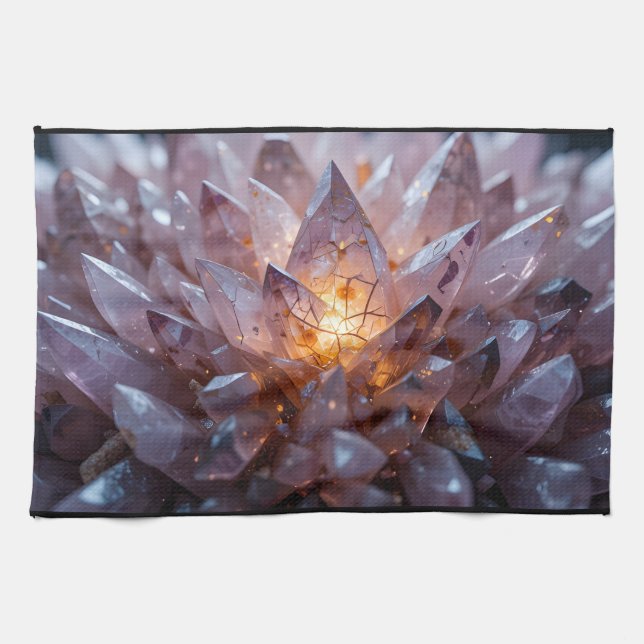 Radiant Crystal Heart Kitchen Towel (Horizontal)