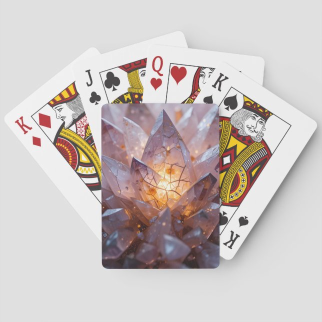 Radiant Crystal Heart Poker Cards (Back)