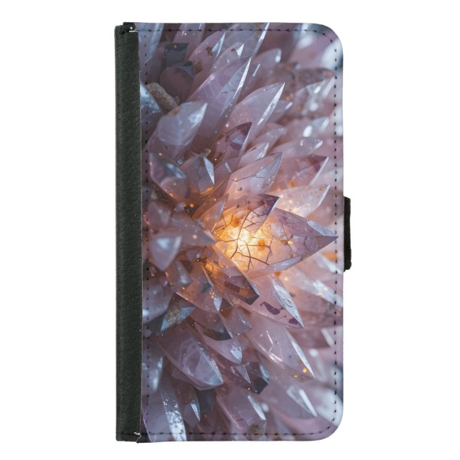 Radiant Crystal Heart Samsung Galaxy Wallet Case (Front)