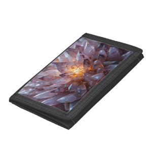 Radiant Crystal Heart Tri-fold Wallet