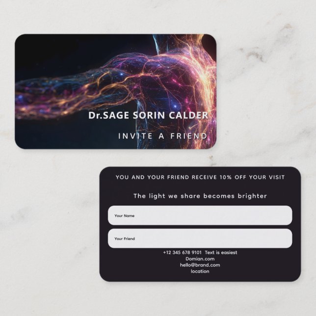 Radiant Current Aura Energy Business Card (Front/Back)