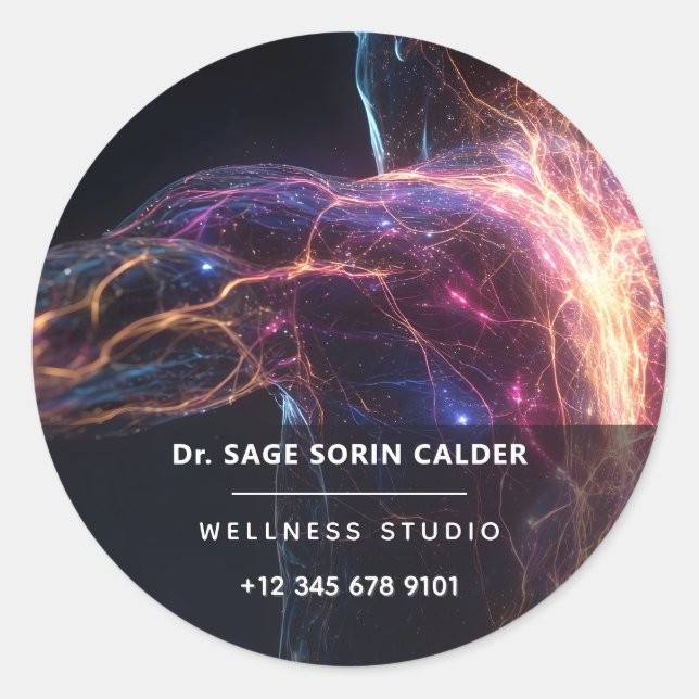 Radiant Current Aura Energy Classic Round Sticker (Front)