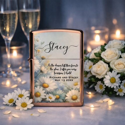 Radiant Daisy‑Inspired Poem Keepsake Zippo Lighter