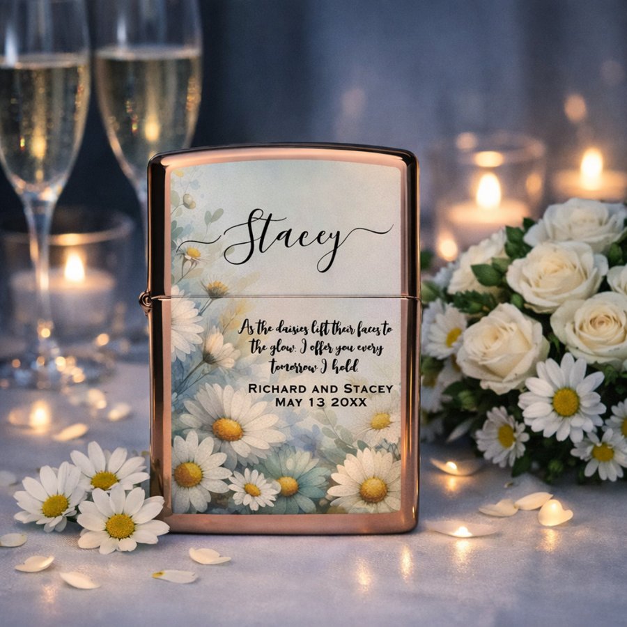 Radiant Daisy‑Inspired Poem Keepsake Zippo Lighter
