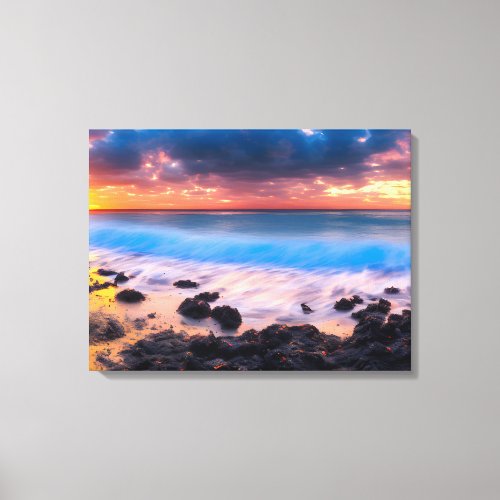 Radiant Dawn Majestic Sunrise at the Beach Canvas Print