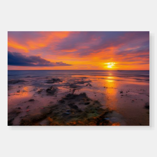 Radiant Dawn Majestic Sunrise at the Beach Foam Board