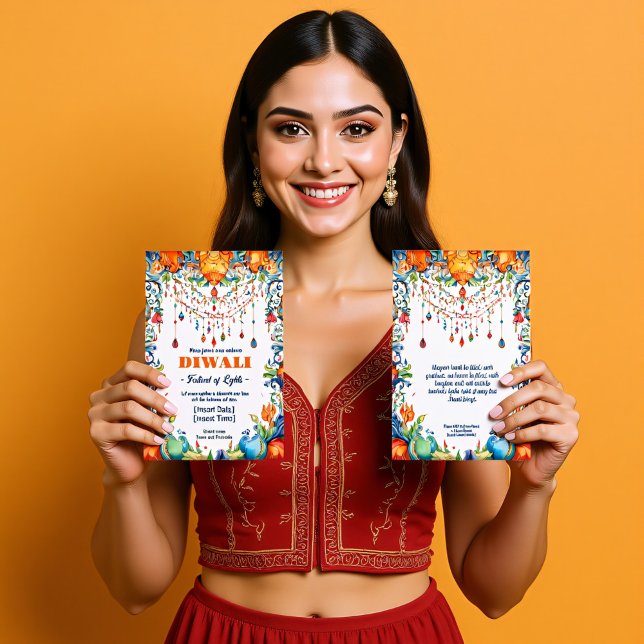 Radiant Diwali Blessings Invitation (Radiant Diwali Blessings Invitation)