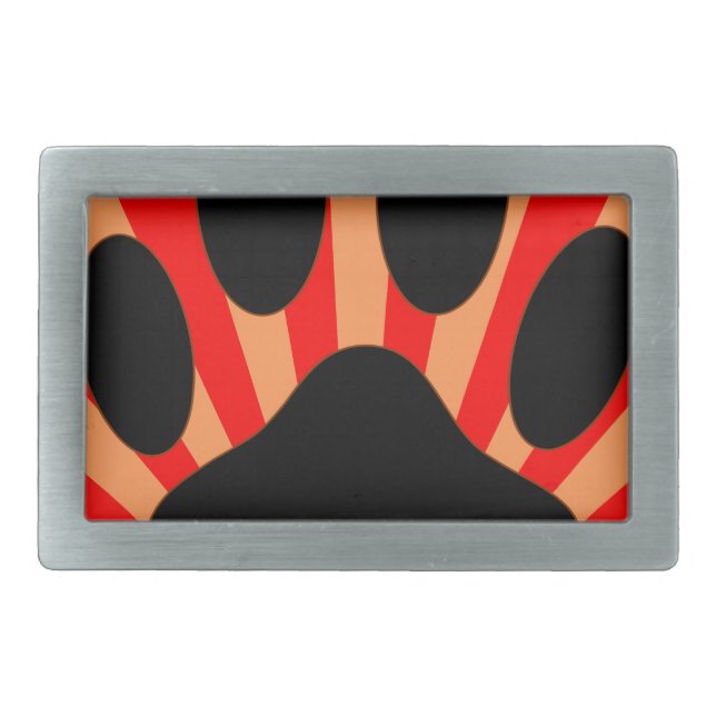 Radiant Dog Paw Print Belt Buckle (Front)