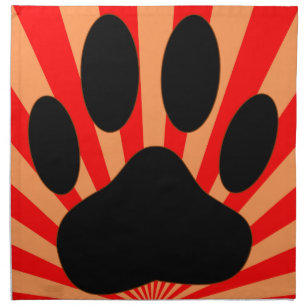Radiant Dog Paw Print Cloth Napkin