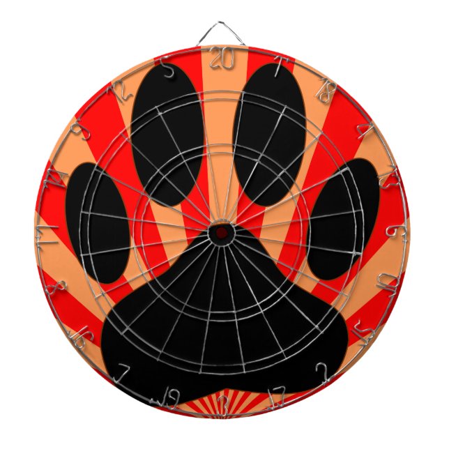 Radiant Dog Paw Print Dartboard (Front)