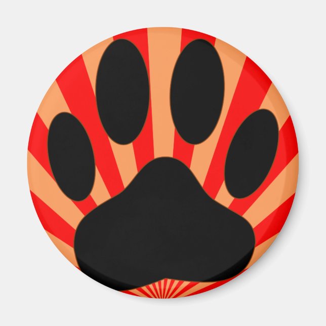 Radiant Dog Paw Print Magnet (Front)