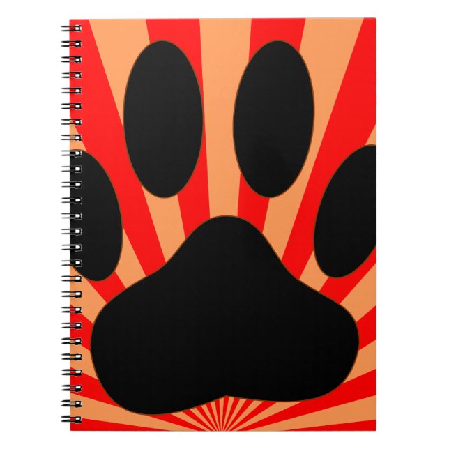 Radiant Dog Paw Print Notebook (Front)