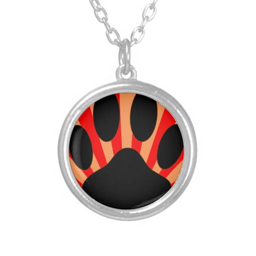 Radiant Dog Paw Print Silver Plated Necklace