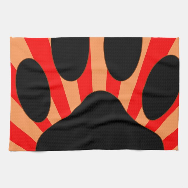 Radiant Dog Paw Print Towel (Horizontal)
