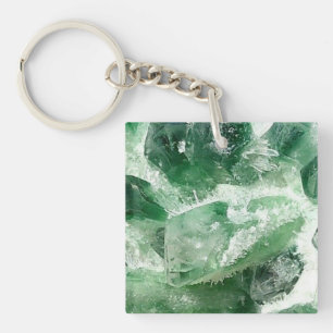 Radiant Earth Mineral Quartz Chlorite Inclusion  Keychain