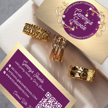 Radiant Elegant Gold Black Custom Jewelry Crafter  Business Card by _LaFemme_ at Zazzle