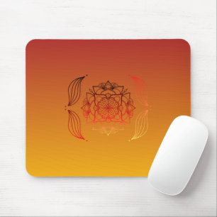 Radiant Embers – Warm Abstract Botanical Art Mouse Pad