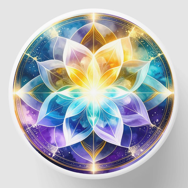 Radiant Energy Mandala – Abstract Candle Design Mini Candle Favors (Front)