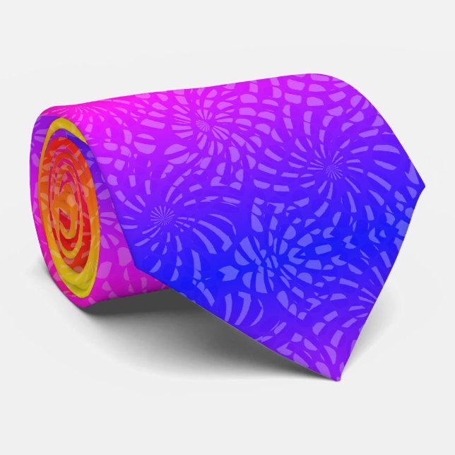 Radiant Explosions: Fireworks Spectacle Neck Tie (Rolled)
