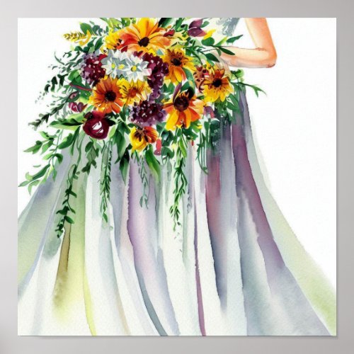 Radiant Fall Bridal Cascading Bouquet 1 Poster