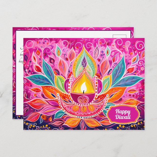 Radiant Festivities: A Dazecore Celebration Postcard (Front/Back)