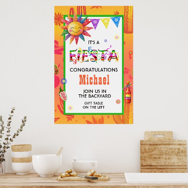 Radiant Fiesta Graduation Party Poster (Kitchen)