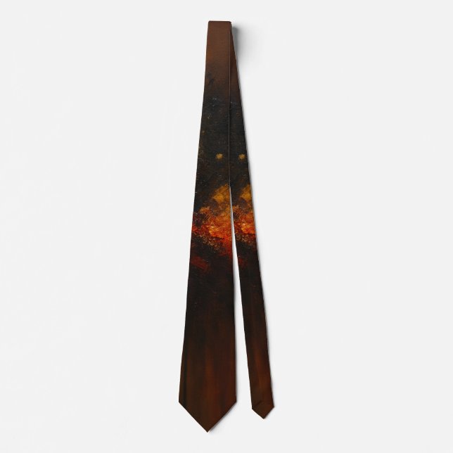 Radiant Fireburst Abstract Pattern Neck Tie (Front)