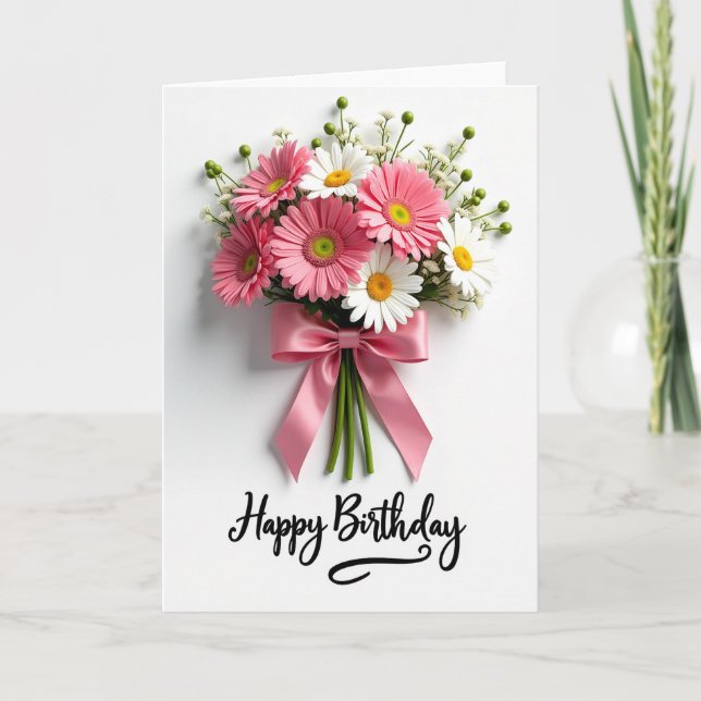 Radiant Floral Birthday Card (Front)