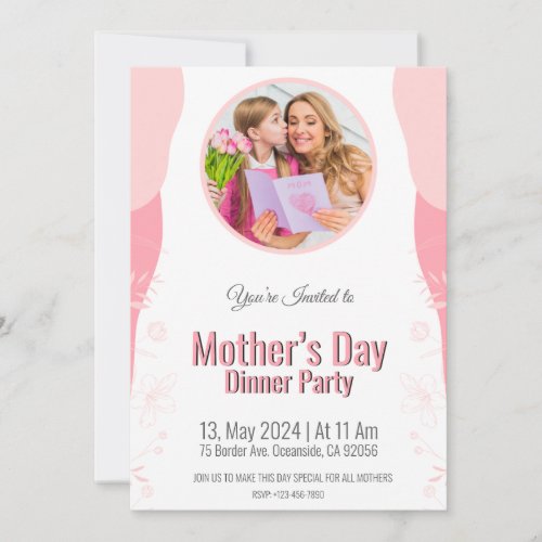 Radiant Floral Bliss art of Mothers Love Daughter Invitation