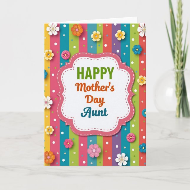 Radiant Floral Mothers Day Aunt Card (Front)