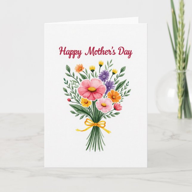 Radiant Floral Mothers Day Card (Front)