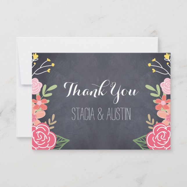 Radiant Florals Flat Thank You Card (Front)