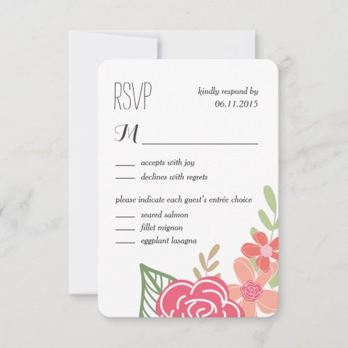 Radiant Florals Wedding Response / RSVP Cards