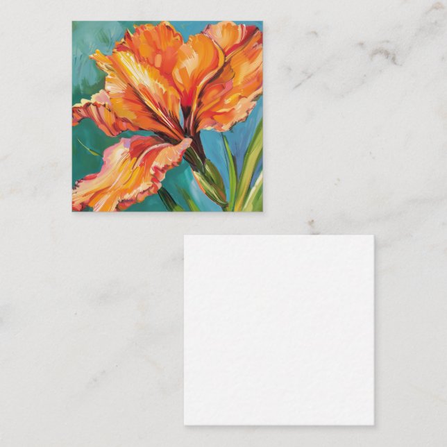 Radiant Flower Bloom in Orange Note Card (Front/Back)