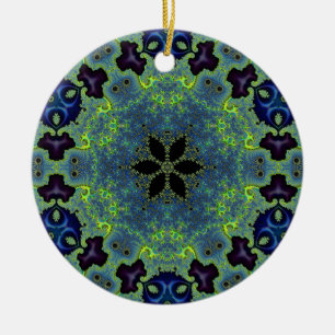 Radiant Fractal Symphony Ceramic Ornament