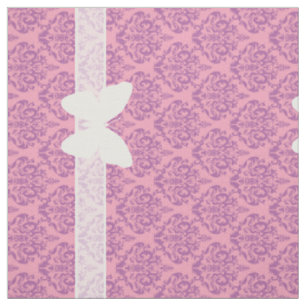 Radiant Frosted Orchid Damask with Butterfly Fabric