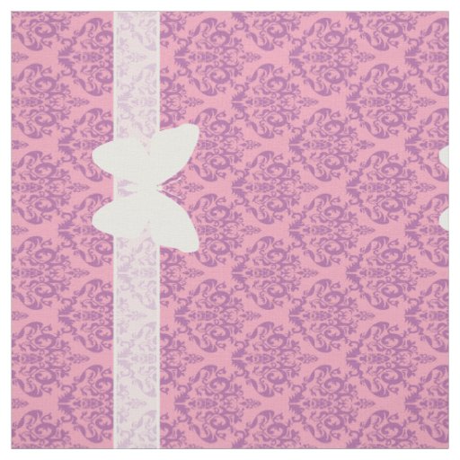 Radiant Frosted Orchid Damask with Butterfly Fabric
