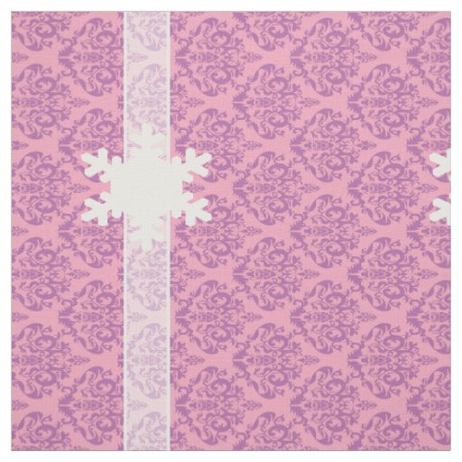 Radiant Frosted Orchid Damask with Snowflake Fabric